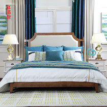 New Chinese solid wood bed factory direct Villa double bed Zen modern simple master bedroom hotel big wedding bed