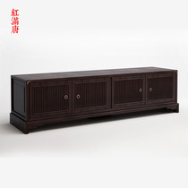 New Chinese style solid wood TV cabinet modern simple living room floor cabinet bedroom audio-visual cabinet lockers Zen short cabinet customization
