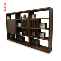 New Chinese Zen solid wood bookshelf combination modern simple study bookcase storage rack antique ancient shelf storage locker
