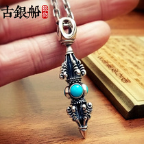 Retro Thai silver men and women tantric instruments S925 silver Vajra Buddhist Jewelry pendant pendant necklace