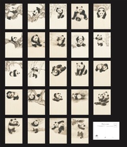 2023 Beautiful Chinese Giant Panda Ink Painting Postcards Set of 24