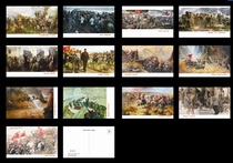 Red Army Long March painting postcards set of 13 (large size postcards)