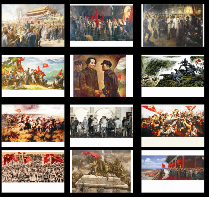 Red Memory Oil Painting Classic Postcard B Group 12 species (12 pieces)