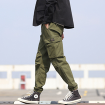 Gongwear pants mens tide card flow slim loose leg trousers spring new students burst handsome American closing small feet