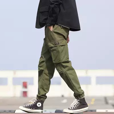 Gongwear pants men's tide card flow slim loose leg trousers spring new students burst handsome American closing small feet