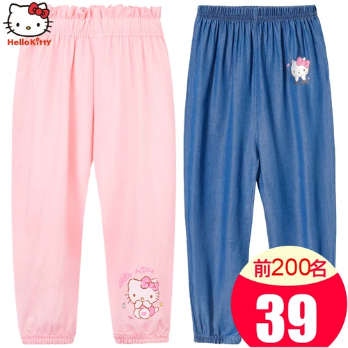 Hello kitty, штаны, тонкое средство от комаров, детские леггинсы, шелковый фонарь, джинсы