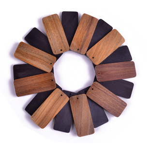 Blank sandalwood chip mobile phone lanyard raw material Black sandalwood Red sandalwood Green sandalwood keychain material hanging decoration