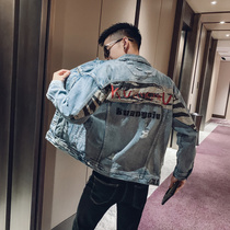 2021 spring and autumn denim jacket male hip-hop fashion brand street handsome denim casual Korean version of the trend mens jacket