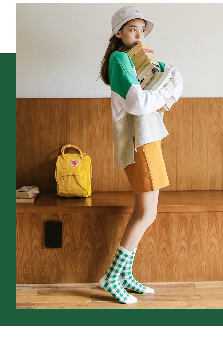 CARAMELLA3 vớ cotton đôi tất mùa thu và mùa đông vớ vớ thể thao gió đại học vớ nữ dễ thương - Vớ bông tất trắng cao cổ