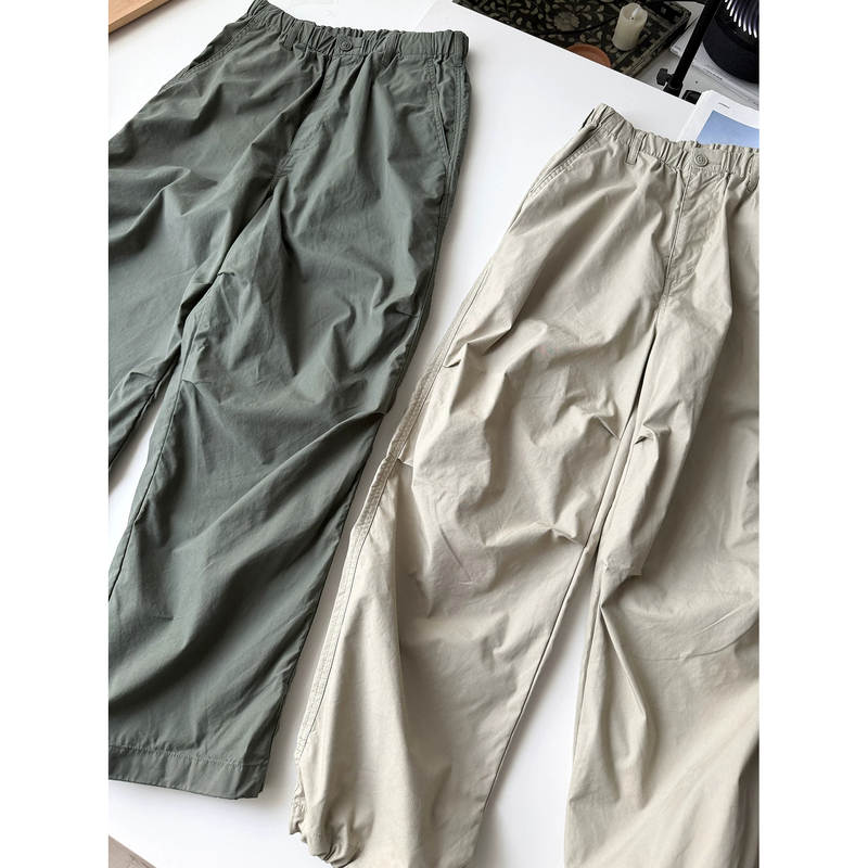 Unq High-Quality Pure Collaboration Men's and Women's Wide-Leg Casual Pants Parachute-Style Wide-Leg Long Pants 480804