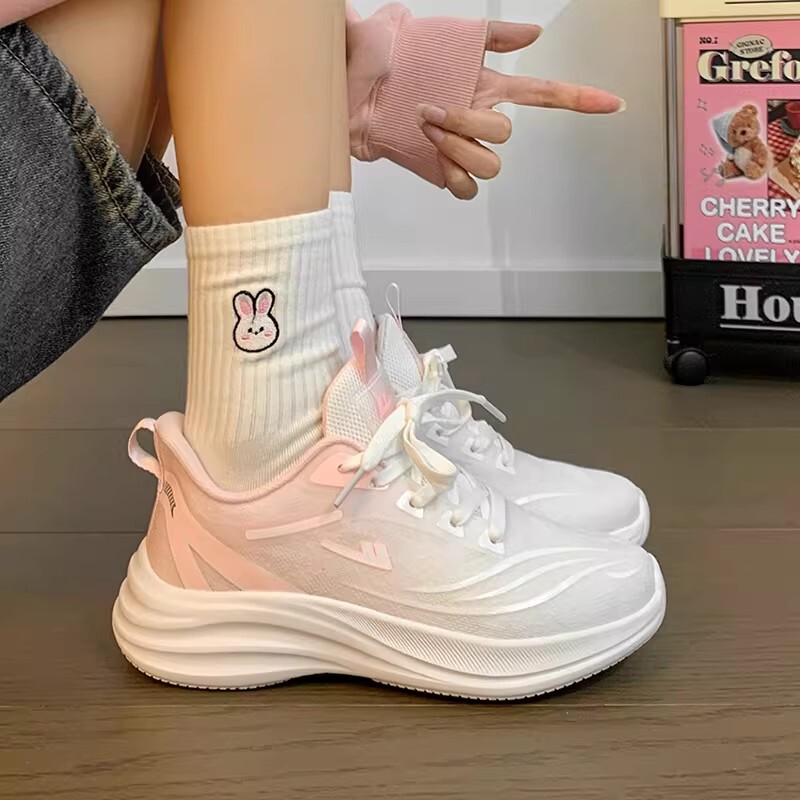 Warrior Sneakers for Women, Spring 2026 New Popular White Shoes, Breathable Running Shoes, Mesh Running Shoes Specifically for High School Entrance Exams