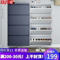 Ultra-thin shoe cabinet home door extremely narrow tipping bucket shoe cabinet 12cm metal iron steel tipping bucket cabinet large capacity cabinet