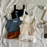 Утепленный цветной трикотажный бюстгальтер-топ, демисезонная удерживающая тепло майка топ