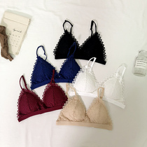 Spring and summer new Korean student girl lace hook thin underwear French triangle cup bra