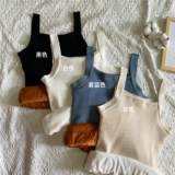 Утепленный цветной трикотажный бюстгальтер-топ, демисезонная удерживающая тепло майка топ