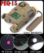 New version of the full-function AN PEQ-15 PEQ15 strong light tactical flashlight green laser lighting indicator helmet lamp