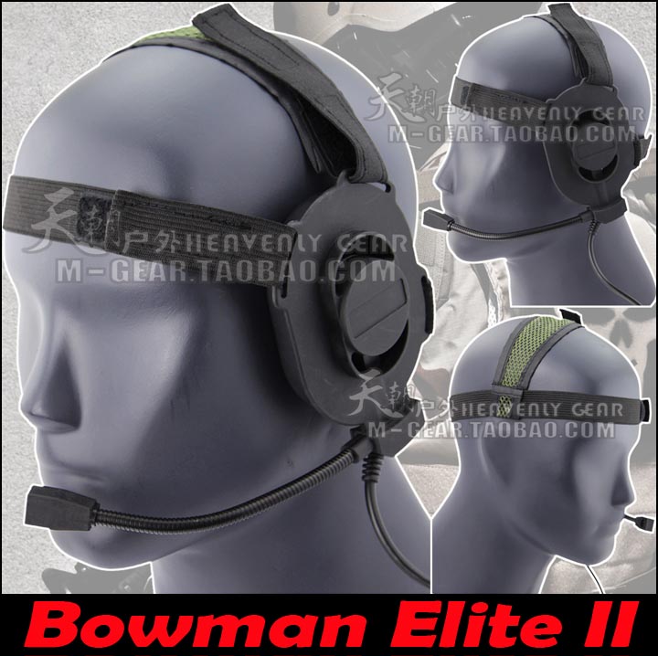Bowman Elite II Headset American 2nd Generation SEAL Special Forces Unilateral Walkie-Talkie Tactical Headset Black