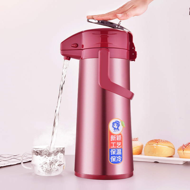 Air Pressure Hot Water Bottle Home Large Capacity Insulated Jug Press Type Warm Bottle Student Dormitory Glass Liner Open Water Bottle