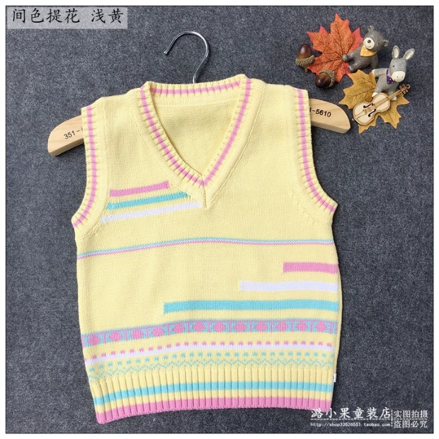 Miễn phí vận chuyển em bé trẻ em trẻ em bé sơ sinh sợi bông vest bé trai và cô gái hàng rào len áo vest dệt kim mùa xuân và mùa thu áo ghi lê - Áo ghi lê