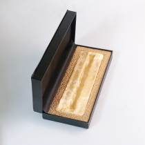 Factory direct supply black imitation leather striker gold cloth packaging gift box metal pen ballpoint pen gift box