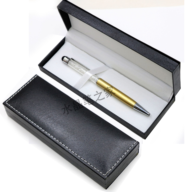 042 mid-number stitched leather case lychee press line pencil case pen box Gift Box Gift Box