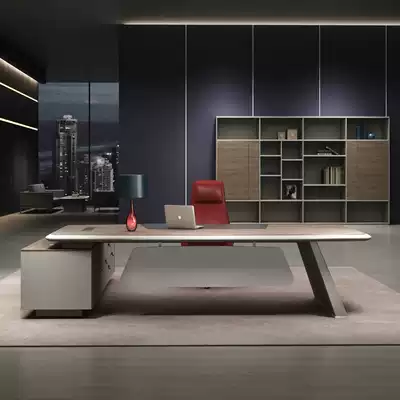 Qinlang new boss desk desk simple modern atmosphere big class Manager Office table and chair combination boss room