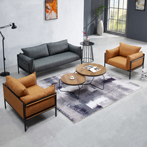 Qinlang fashion office sofa coffee table combination simple modern manager office reception sofa bright color