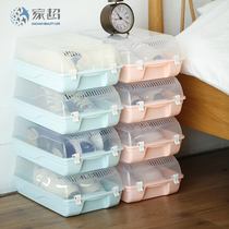 Shoe storage box thickened large transparent shoe box Shoe finishing storage box Plastic shoe box 10pcs