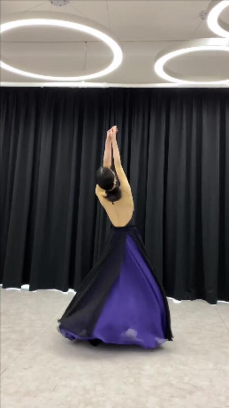 Ulanbato's Original 720-Degree Classical Dance Skirt, Double-Layered Chinese Dance Skirt, Long Skirt