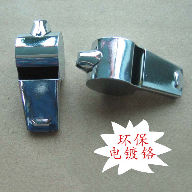 Environmentally friendly electroplating chrome iron 6-shaped classic referee coach police outdoor survival high-pitched children's whistle