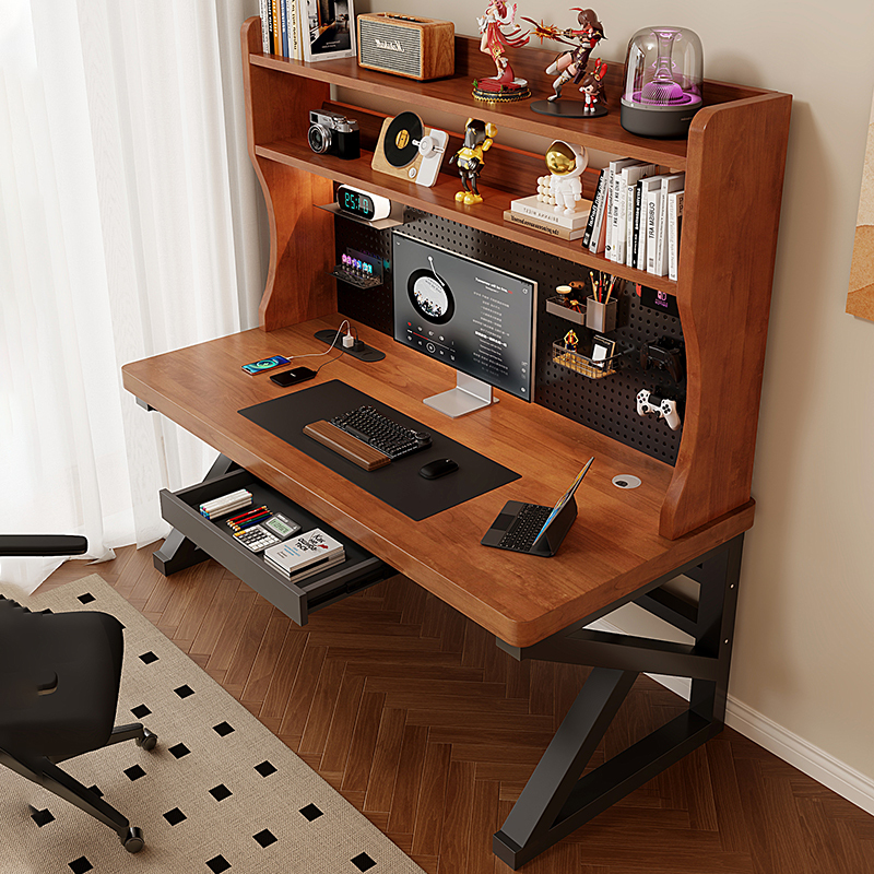 Computer Desk, Desktop Double Study Table, Writing Desk, Office Desk, Home Use Desk with Pegboard, Desk with Integrated Bookshelf Computer Desk, Desktop Double Study Table, Writing Desk, Office Desk, Home Use Desk with Pegboard, Desk with Integrated Bookshelf