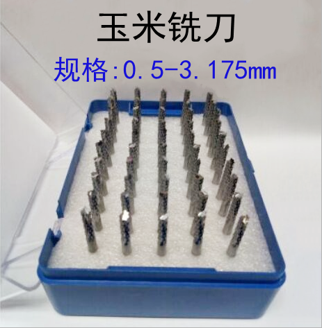PCB corn milling cutter 3175 Dinghandle tungsten steel circuit board open thick gong knife 1 0 1 5 prismatic teeth cutter 2 0 0 3