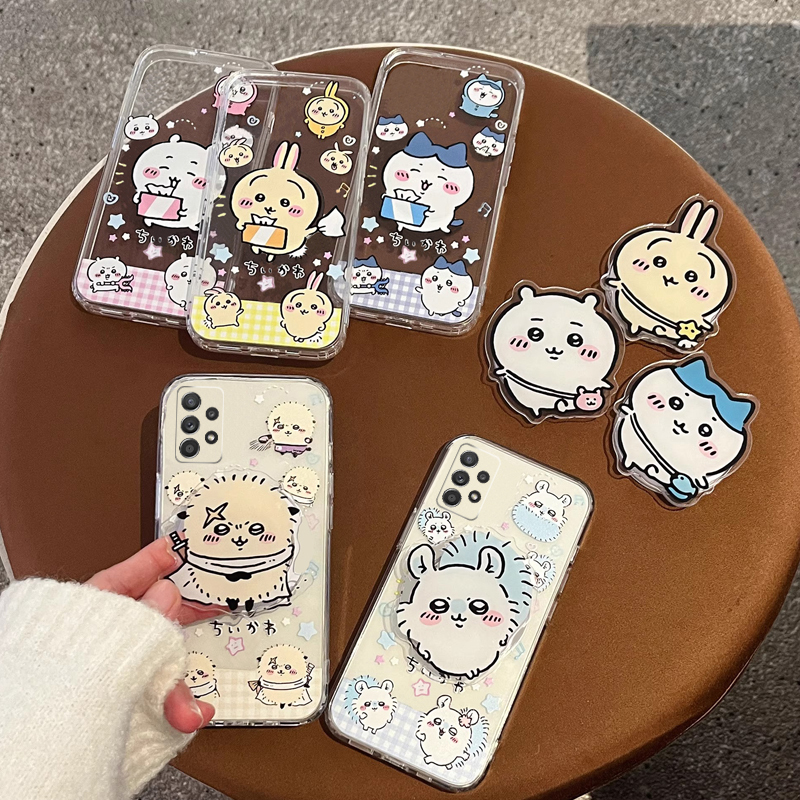 Suitable for Samsung A53 Phone Case 5g Jiikawa Galaxy A52 Silicone New Couple A50 Creative Transparent Cute Samsung Internet Celebrity Soft Case Anti-Drop A51 5g Cartoon Full Edge Protection