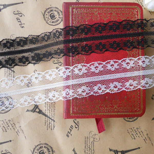 Black white small flower lace butterfly knot hair accessories DIY handmade hairpin material clothing accessories floral side