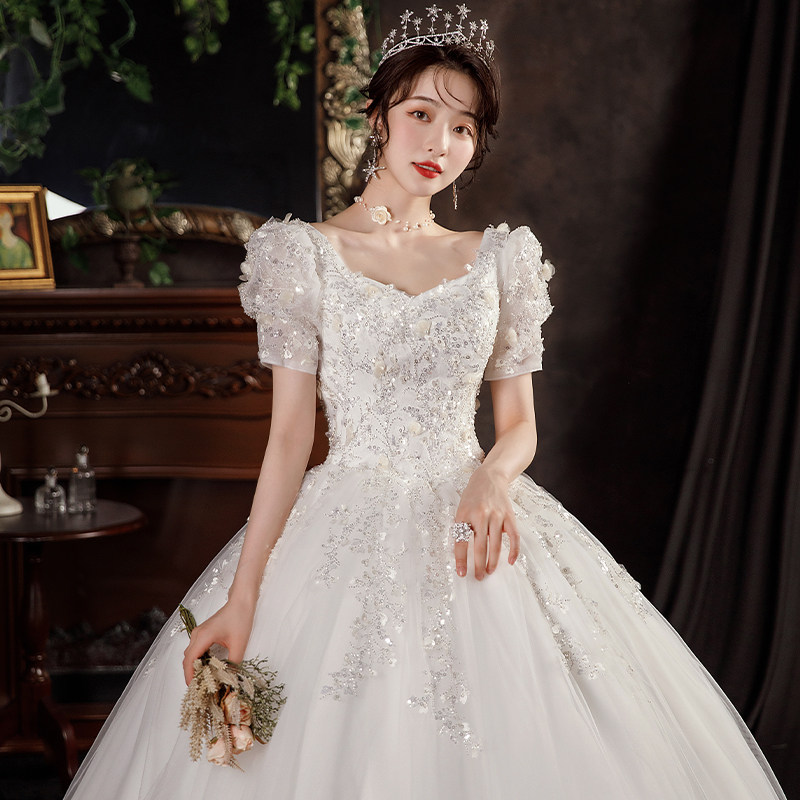 Новая основная пряжа Bride 2025 на одно плечо, зимний темперамент, высококачественная текстура, дворцовый стиль, французский стиль, для совместного выхода в свет, легкая пряжа