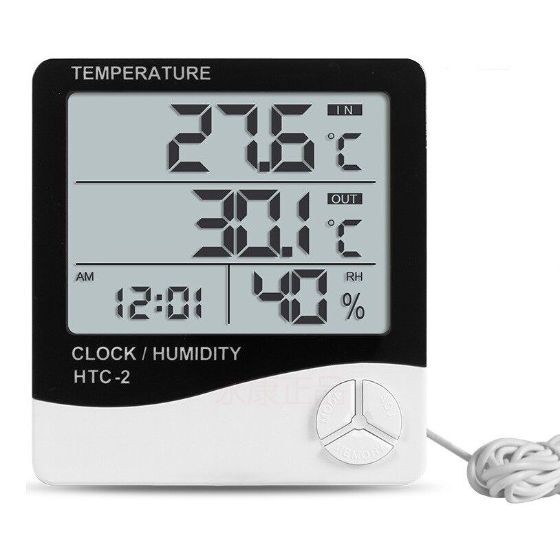 Temperature and humidity meter HTC-2 electronic HTC-1 Home big screen indoor digital fish tank monitor clock temperature table