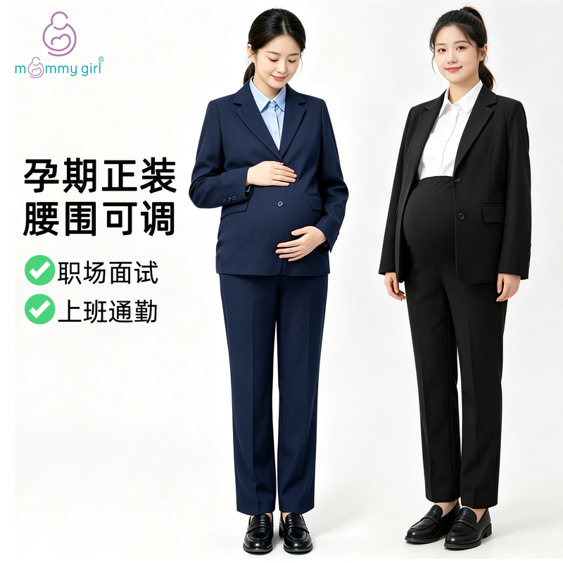 Maternity Suit, Civil Service Interview Formal Wear, Work Attire, Professional Attire, Work Clothes, Blazer and Pants Two-Piece Set Maternity Suit, Civil Service Interview Formal Wear, Work Attire, Professional Attire, Work Clothes, Blazer and Pants Two-Piece Set