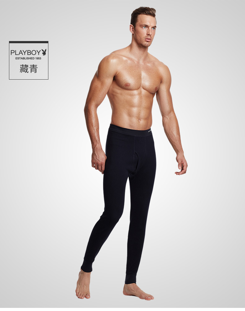 Quần cotton quần ấm quần legging nam Playboy Quần len cotton quần quần mỏng phần đơn nam dài quần cotton nam thu đông