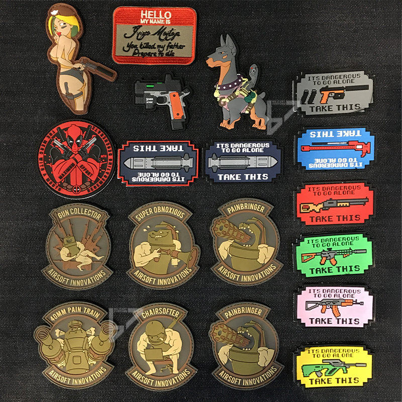 New personalized rubber badge velcro armband morale chapter square logo clothing backpack whole territory blockade sticker