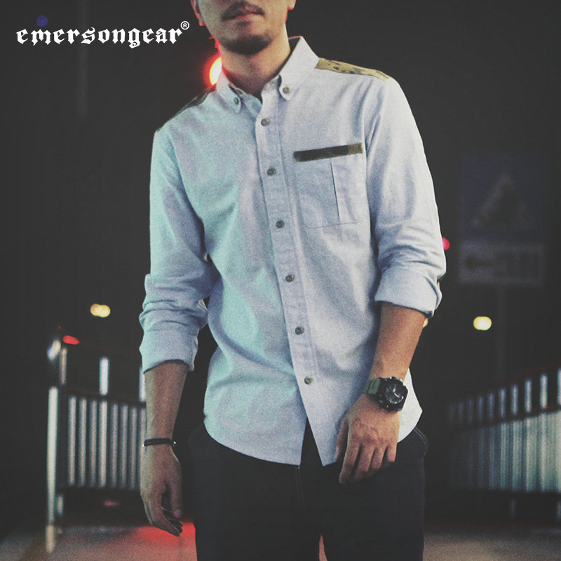 Emerson Tactical Trend Shirt Men's Casual Camouflage Long Sleeve Military Edition Top Men's Outdoor Military Fan Shirt