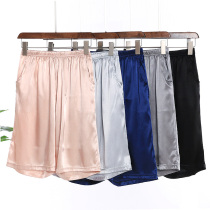 Pajama pants mens summer new shorts simulation Silk Loose thin bottom five-point pants wear Ice Silk home pants