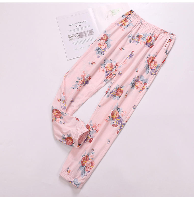 Bộ đồ ngủ cotton tinh khiết dành cho nữ mùa hè mỏng quần quần điều hòa không khí Quần cotton muỗi rộng kích thước lớn quần mùa thu nhà quần short nam