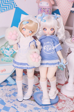 Одежда для кукол BJD （菜包猪肉铺）bjd4分熊妹兽兽mddmsd娃衣单品 猫猫卫衣