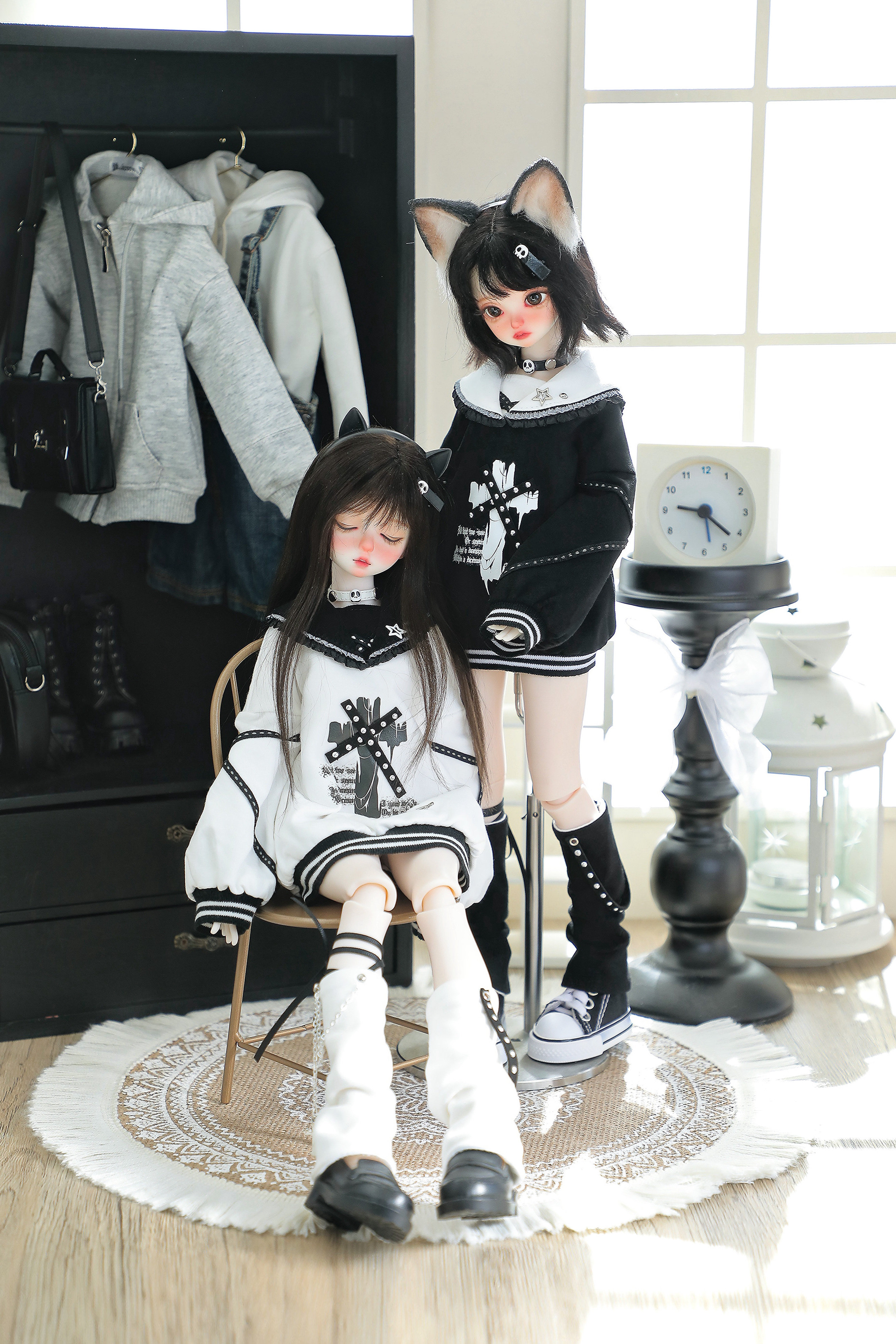 Одежда для кукол BJD （菜包猪肉铺）bjd4分mddmsd熊妹兽兽娃衣套装无序圣音