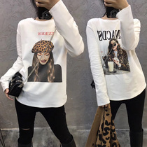 European station 2021 autumn and winter New Tide long sleeve T-shirt foreign style base shirt ladies dress with ins inside clothes