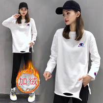 European goods 2021 autumn and winter womens new ins tide loose foreign atmosphere European station long sleeve T-shirt womens base shirt coat