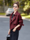 Women's Short Coat 2025 Spring New Fashion Loose Casual Ancora Red Short Trench Coat with Suit Collar