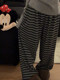 Striped pajamas and pajamas for women, thickened German velvet wide-leg pants, autumn and winter warm, casual, loose home pants that can be worn outside