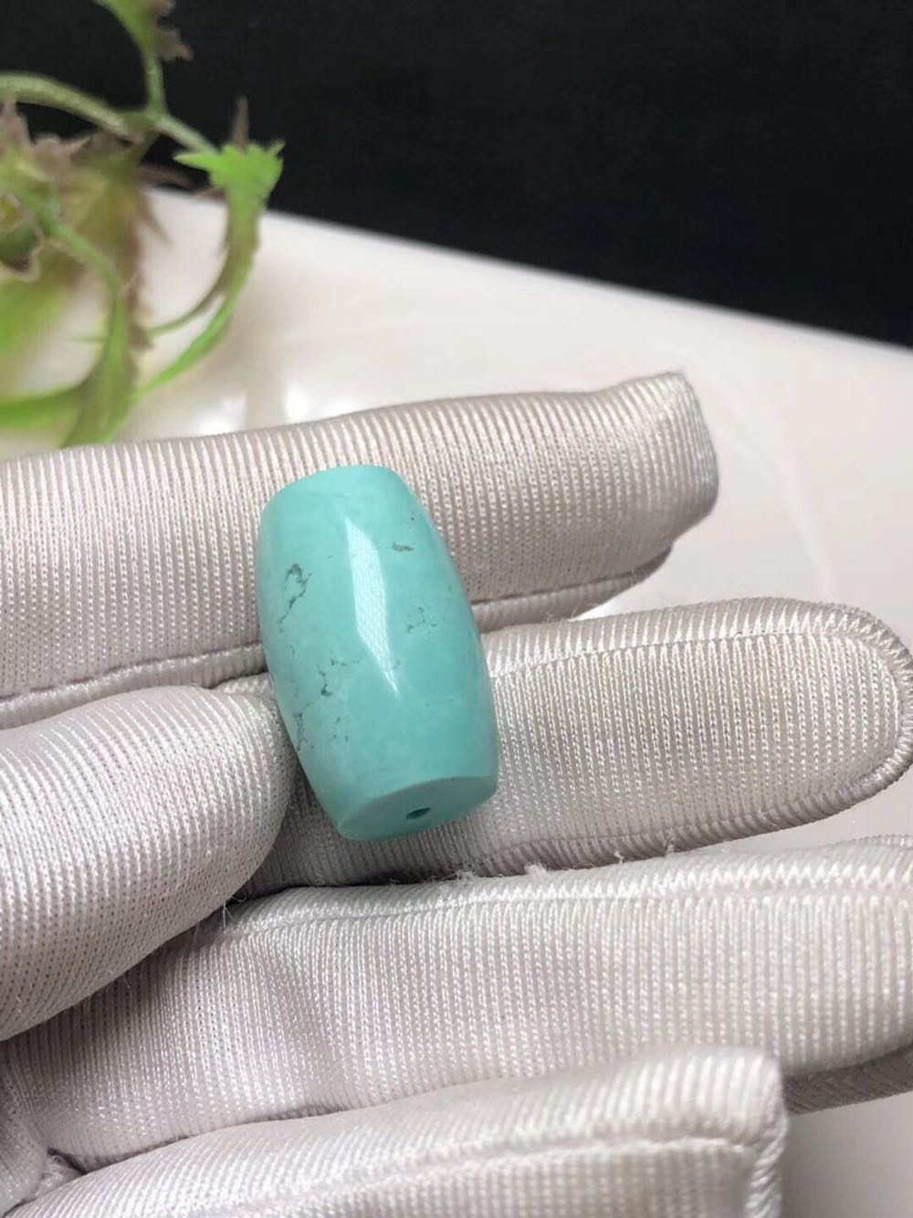 Raw ore high porcelain turquoise barrel beads clavicle beads with beads