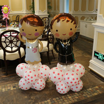  Doll Bride and groom wedding decoration aluminum foil balloon road guide wedding new house decoration photo aluminum film balloon column